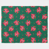 Groene kerstvakantie fleece deken (Voorkant (Horizontaal))