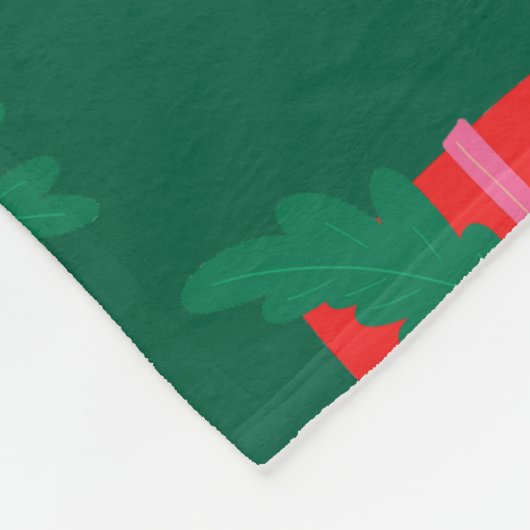 Groene kerstvakantie fleece deken (Hoek)