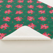 Groene kerstvakantie sherpa deken (3/4)