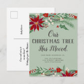 Groene kerstverlichting verplaatst maretak bewegen aankondigingskaart (Voorkant / Achterkant)