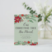 Groene kerstverlichting verplaatst maretak bewegen aankondigingskaart (Staand voorkant)