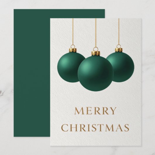Groene Kerstversiering Kerstkaart (Voorkant / Achterkant)