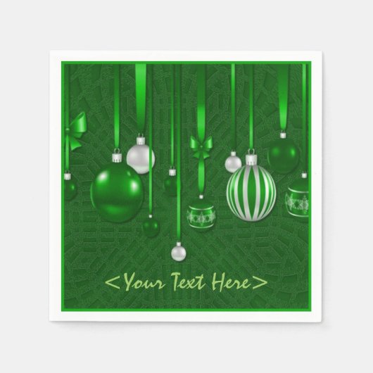 Groene kerstversiering Napkins Servet (Voorkant)