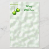 Groene kerstversieringen briefpapier (Voorkant)