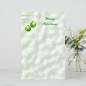 Groene kerstversieringen briefpapier (Staand voorkant)