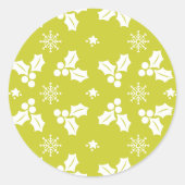 Groene kerstversieringen ronde sticker (Voorkant)