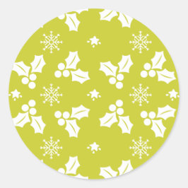Groene kerstversieringen ronde sticker