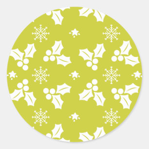 Groene kerstversieringen ronde sticker