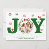 Groene Kerstvreugde en foto in Kerstkrans Feestdagenkaart (Voorkant)