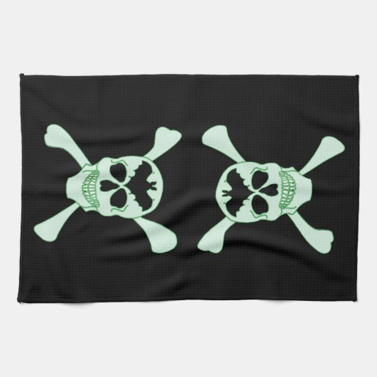 Groene keuken en keukenhanddoeken (Horizontaal)