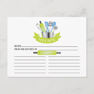 Groene Keuken Gereedschap Vrijgezellenfeest Recept Briefkaart