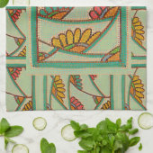 Groene keukendoek met streep theedoek (Gevouwen)