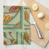 Groene keukendoek met streep theedoek (Quarter Fold)