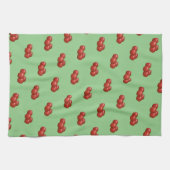 Groene keukenhanddoek met appels (Horizontaal)