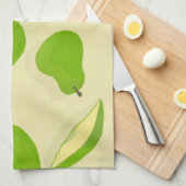 Groene Keukenhanddoek met Peer (Quarter Fold)