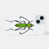 Groene kever iPhone 15 case (Achterkant horizontaal)