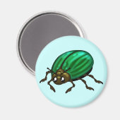 Groene Kever Magnet met aanpasbare achtergrond (Voorkant / Achterkant)