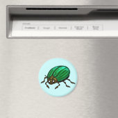 Groene Kever Magnet met aanpasbare achtergrond (Insitu (Vaatwasser))