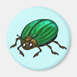 Groene Kever Magnet met aanpasbare achtergrond