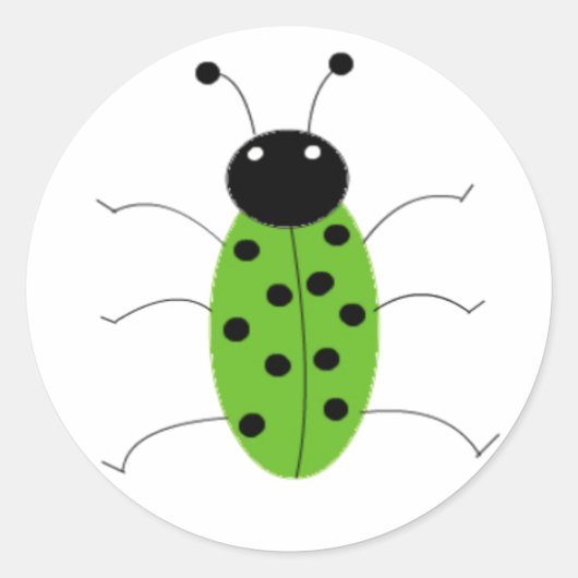 Groene Kever Ronde Sticker (Voorkant)