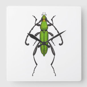 Groene kever vierkante klok