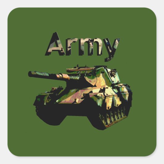 Groene Khaki Army Tank, Stickers (Voorkant)
