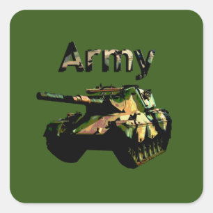 Groene Khaki Army Tank, Stickers