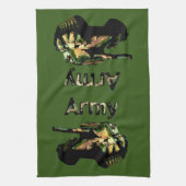 Groene Khaki Army Tank, Tea Towel Theedoek (Verticaal)