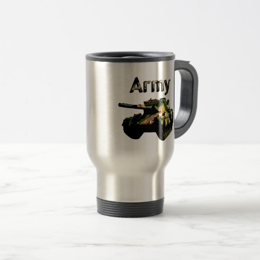 Groene Khaki Army Tank, Travel Mug Reisbeker (Voorkant rechts)
