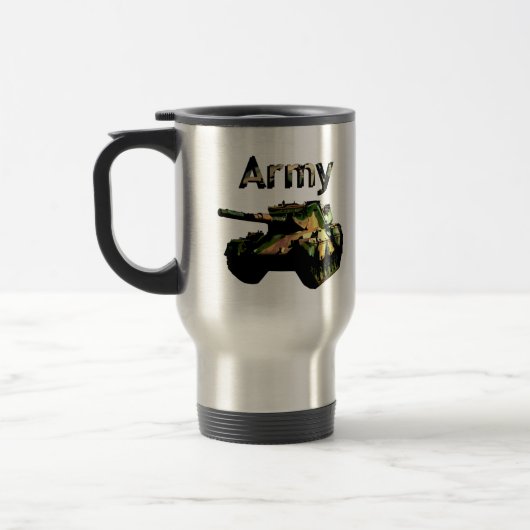 Groene Khaki Army Tank, Travel Mug Reisbeker (Links)