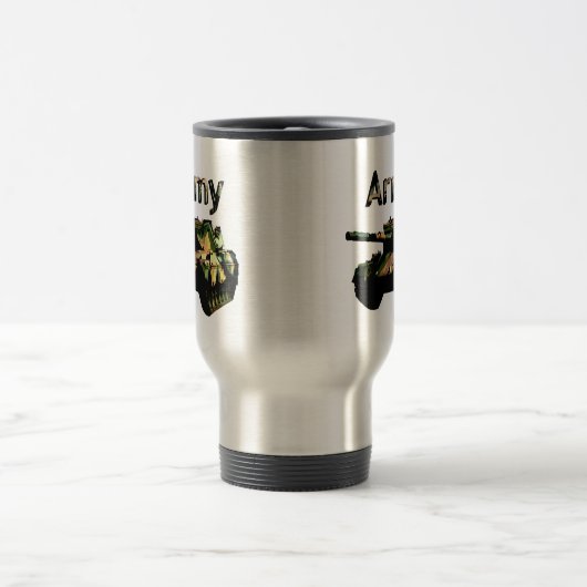 Groene Khaki Army Tank, Travel Mug Reisbeker (Center)