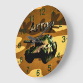 Groene Khaki Army Tank, Wall Clock Grote Klok (Hoek)