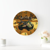 Groene Khaki Army Tank, Wall Clock Grote Klok (Huis)
