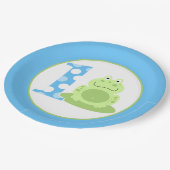 Groene kikker 1st Birthday Boy First Party Bord (Gekanteld)