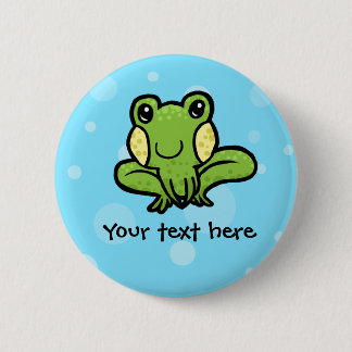 Groene kikker aanpasbare knoopbadge ronde button 5,7 cm