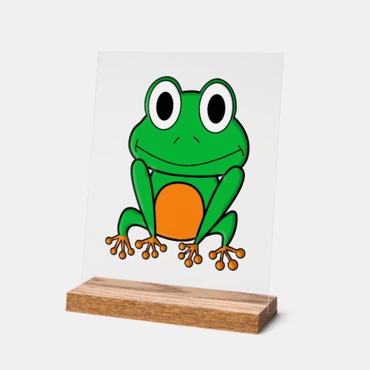 Groene kikker acryl bord (Hoek)