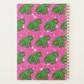 Groene kikker amfibieën Roze glitters Planner (Achterkant)
