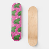 Groene kikker Amphibian Animals Pink Glitter Persoonlijk Skateboard (Voorkant)