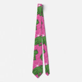 Groene kikker Amphibian Animals Pink Glitter Stropdas (Voorkant)