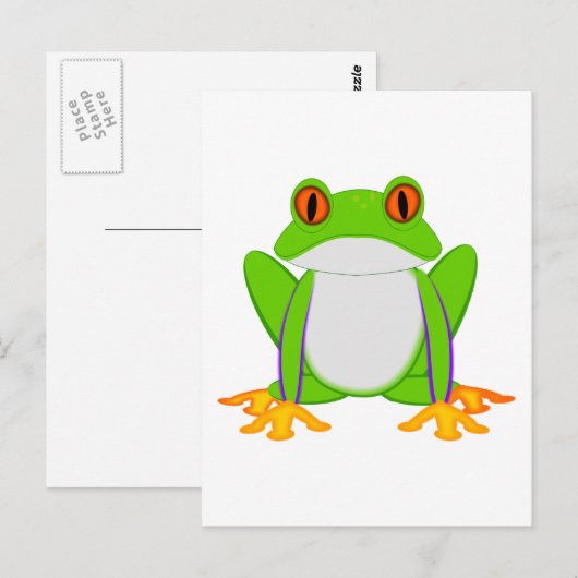 Groene kikker briefkaart (Voorkant / Achterkant)