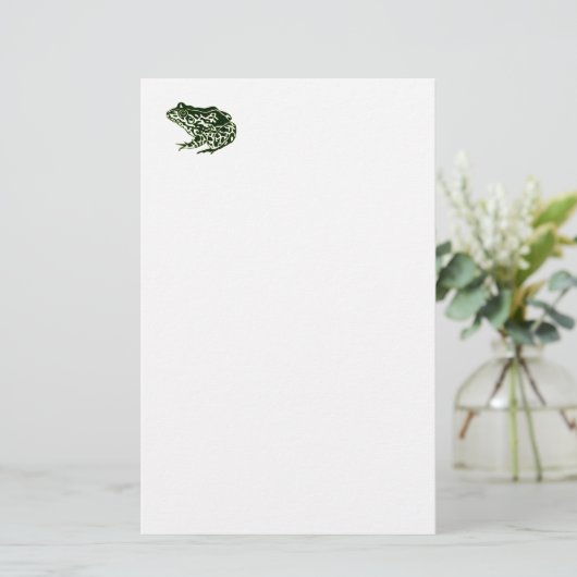 Groene kikker briefpapier (Staand voorkant)