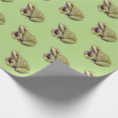 Groene kikker cadeaupapier (Hoek)