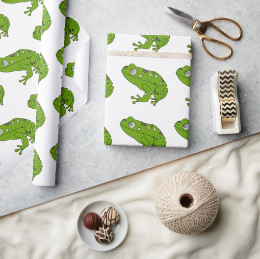 Groene kikker cadeaupapier (Crafts)