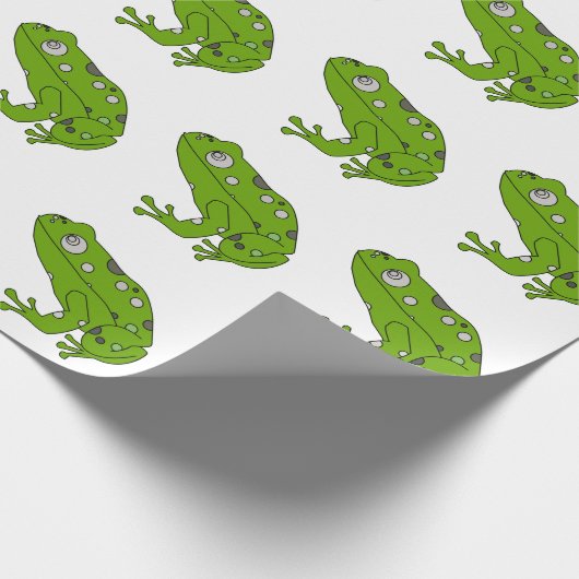 Groene kikker cadeaupapier (Hoek)