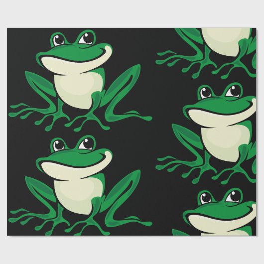 Groene kikker cadeaupapier (Vlak)