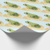 Groene kikker cadeaupapier (Hoek)