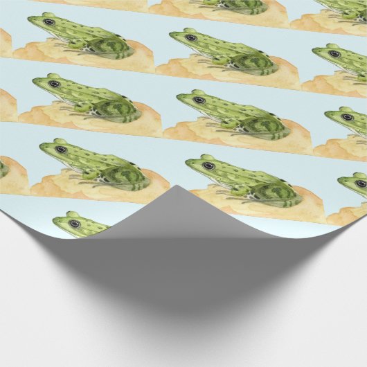 Groene kikker cadeaupapier (Hoek)