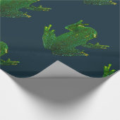 Groene kikker cadeaupapier (Hoek)