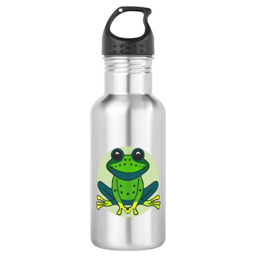 Groene kikker Cartoon-74742 Waterfles (Voorkant)