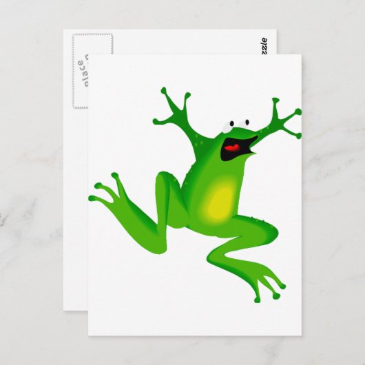 groene kikker dansen briefkaart (Voorkant / Achterkant)